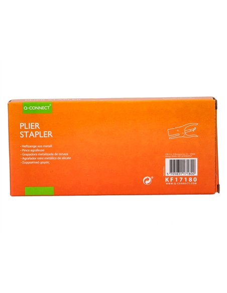 Pince agrafeuse q-connect capacite agrafage 15 feuilles agrafes 21/4.