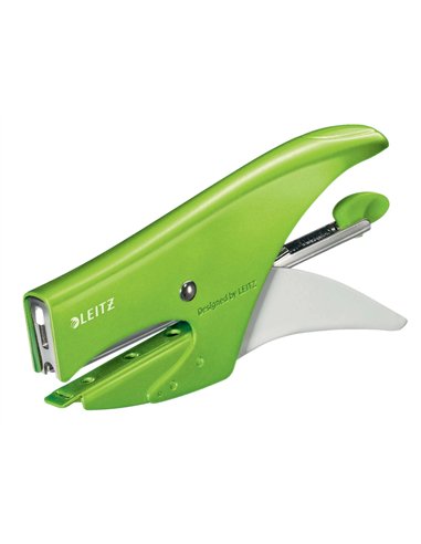 Pince a agrafer leitz 5531 wow metal 82x24x160mm 15f agrafes n.10 coloris vert metallise.