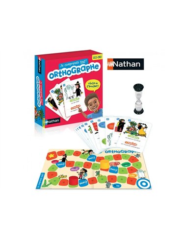 Francais nathan je comprends tout orthographe du ce2 au cm2 80 cartes 1 plateau 2 pions 2 a 4 joueurs.