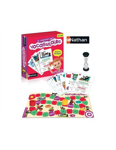 Francais nathan je comprends tout vocabulaire du ce2 au cm2 80 cartes 1 plateau 2 pions 2 a 4 joueurs.