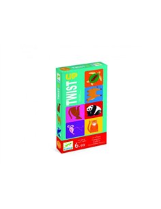 Francais djeco twist up 3 sets 9 cartes transparentes 3 sets 9 cartes coleurs 30 cartes defis 3 a 5 joueurs.