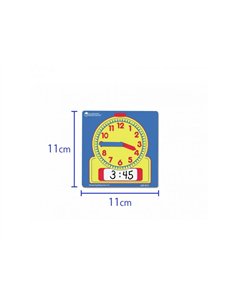 Horloges polypro learning resources petites horloges analogique et numerique effacable 11x11 cm lot de 10. 2