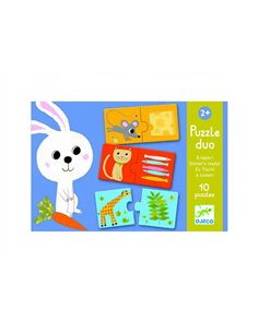 Jeux d association djeco puzzle duo a table 2 x 10 pieces.