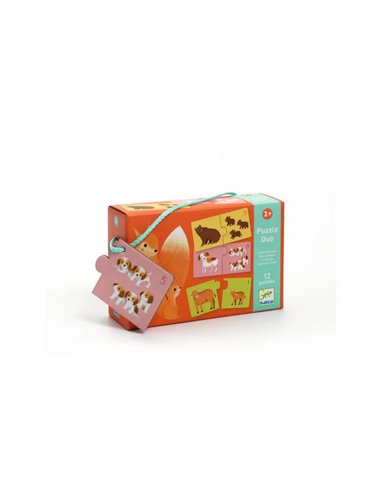Jeux d association djeco puzzle duo bebes animaux 2 x 12 pieces.