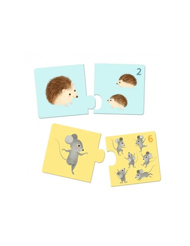 Jeux d association djeco puzzle duo bebes animaux 2 x 12 pieces.