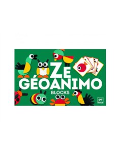 Jeux d association des formes et des couleurs djeco ze geoanimo 30 pieces et cartes modeles.