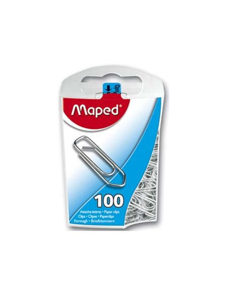Trombone maped 25mm galvanisé boîte plastique 100 unités.