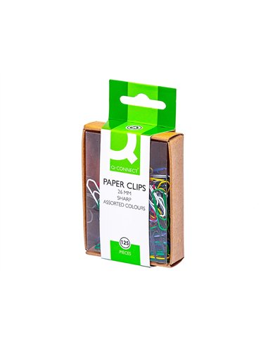 Trombone q-connect 26mm couleur boîte 125 unités.