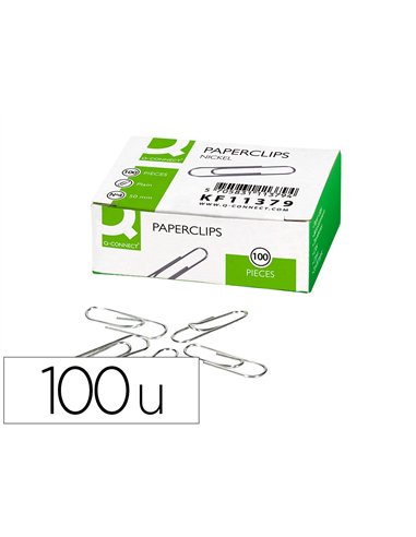Trombone q-connect nickele n 4 bout rond 50mm boite 100 unites.
