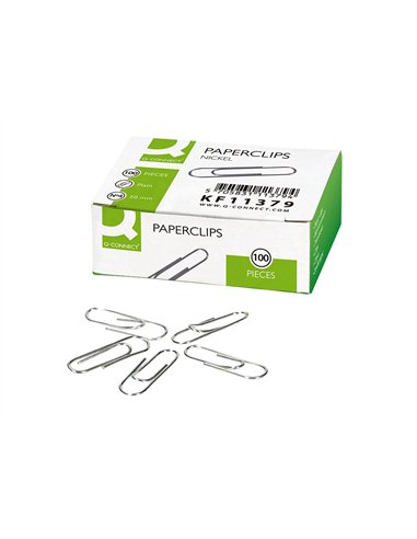 Trombone q-connect nickele n 4 bout rond 50mm boite 100 unites.