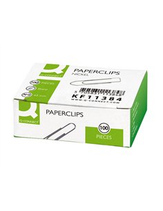 Trombone q-connect nickele n 3 bout pointu 43mm boite 100 unites. 2