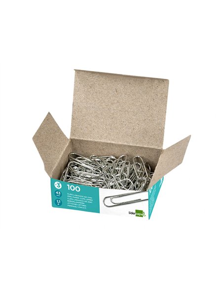 Trombone liderpapel zinc bout rond 43mm boîte 100 unités.