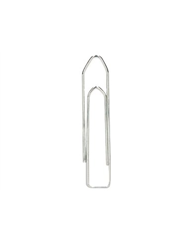 Trombone q-connect nickelé 50mm boîte carton 100 unités pointu.