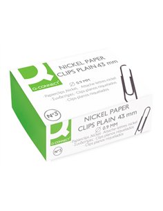 Trombone q-connect nickele n 3 bout rond 43mm boite 100 unites. 2