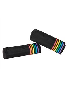 Trousse scolaire rainbow class dimensions rond 21x5,5cm dimensions rectangle 21x4,5x6cm coloris noir.