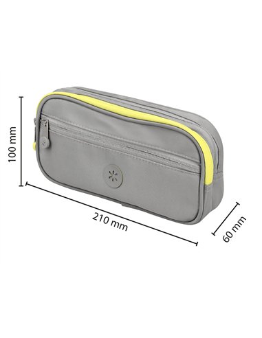 Fourre-tout antartik rectangulaire 2 compartiments modele fusion flex 100x60x220mm coloris gris.