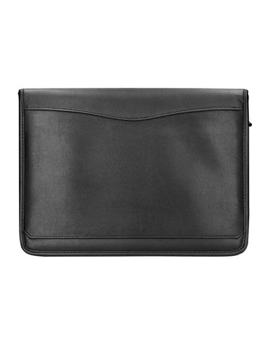 Conférencier a4 calculatrice plastique fermeture éclair pochette téléphone portable 4 anneaux 40mm 35,5x26x1cm noir.