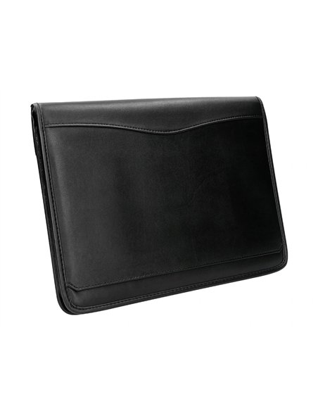 Conférencier a4 calculatrice plastique fermeture éclair pochette téléphone portable 4 anneaux 40mm 35,5x26x1cm noir.