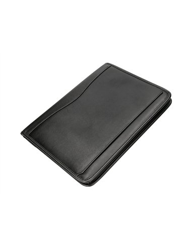 Conférencier a4 calculatrice plastique fermeture éclair pochette téléphone portable 4 anneaux 40mm 35,5x26x1cm noir.