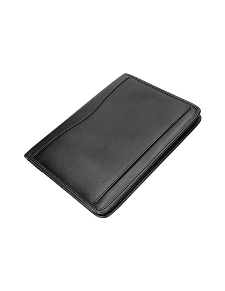 Conférencier a4 calculatrice plastique fermeture éclair pochette téléphone portable 4 anneaux 40mm 35,5x26x1cm noir.