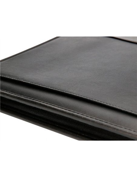 Conférencier a4 calculatrice plastique fermeture éclair pochette téléphone portable 4 anneaux 40mm 35,5x26x1cm noir.