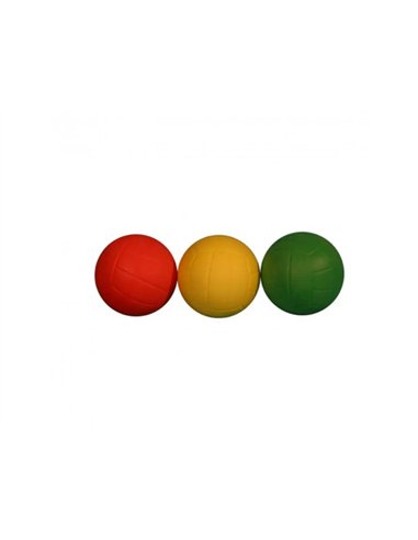 Balles d eveil firts loisirs balles en mousse haute densiterebondissantes lot de 3 coloris assortis.