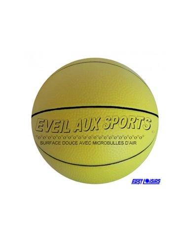Ballon d eveil first loisirs basket ball sports collectifs mousse pvc 17cm 200 g.