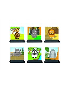Puzzle up les animaux de la savane culture club construire a la verticale 6 puzzles de 14 pieces 6 bases.