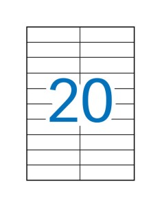 Pack de 300 étiquettes rectangulaires Apli 21 x 74,6 mm - Format A5 - 15 feuilles x 20 étiquettes - Adhésif permanent - Bords dr