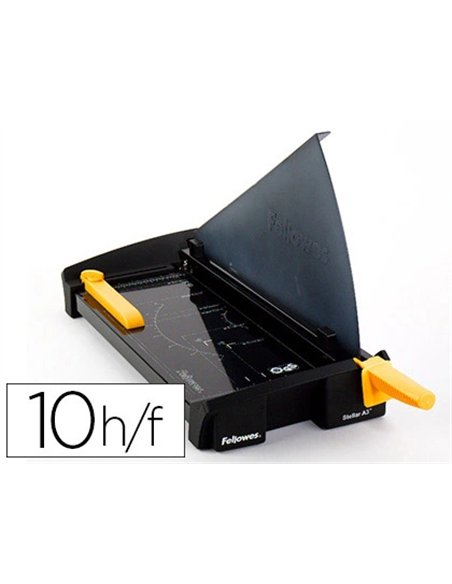 Cisaille fellowes stellar a4 capacité coupe 20f presse manuelle protection safecut coupe rabattable 127x374x603mm.