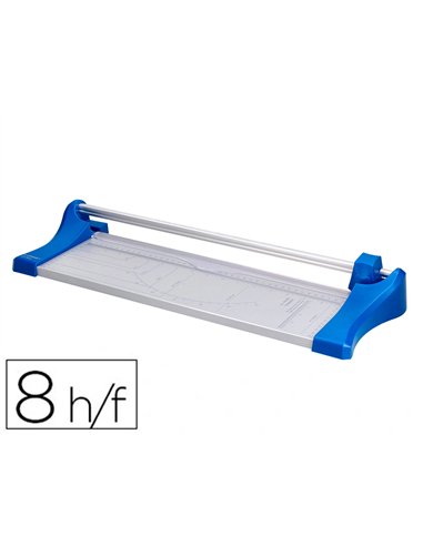 Rogneuse q-connect a3 10f base acier lame rotative aig uisée automatique table imprimée guide angle 440x157mm.