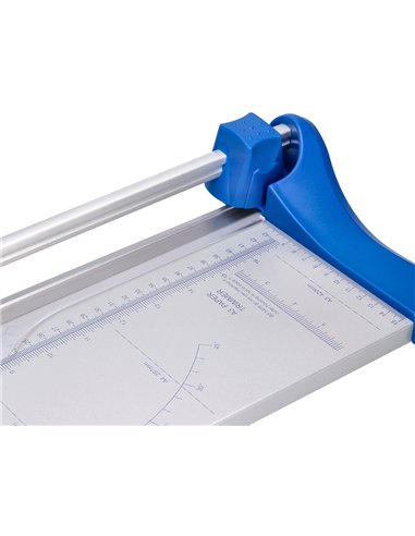 Rogneuse q-connect a3 10f base acier lame rotative aig uisée automatique table imprimée guide angle 440x157mm.