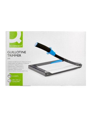 Cisaille q-connect métal format a4 capacité coupe 10f pression manuelle 60x300x350mm.