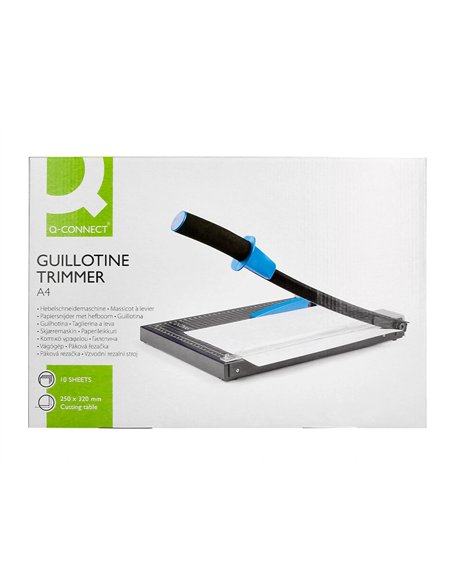 Cisaille q-connect métal format a4 capacité coupe 10f pression manuelle 60x300x350mm.