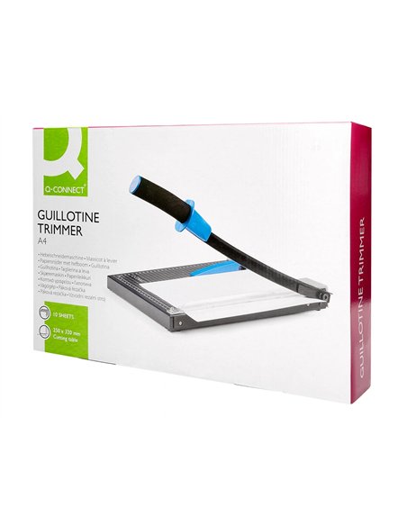 Cisaille q-connect métal format a4 capacité coupe 10f pression manuelle 60x300x350mm.