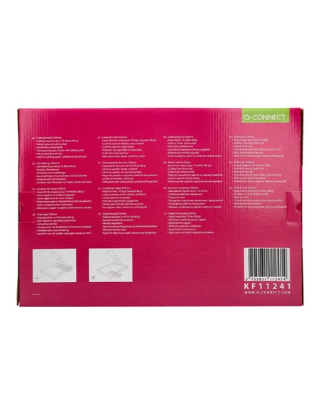 Cisaille q-connect métal format a4 capacité coupe 10f pression manuelle 60x300x350mm.