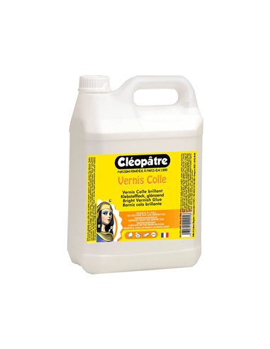 Vernis colle cléopâtre décorateur résiste à l'eau et rayures finition brillante 5l.