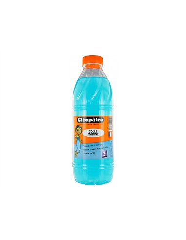 Colle marine cléopâtre papiers cartons fins lavable sans solvant coloris bleuté bidon 1l.