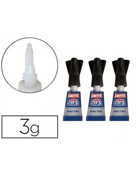 Colle rapide loctite super glue liquide 3x1g super puissante séchage rapide multi-matériaux anti-séchage pack 3 tubes 1g.