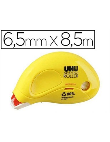 Colle uhu glue roller permanent ergonomique consommation visible système microdépôt 6.5mmx8.5m.