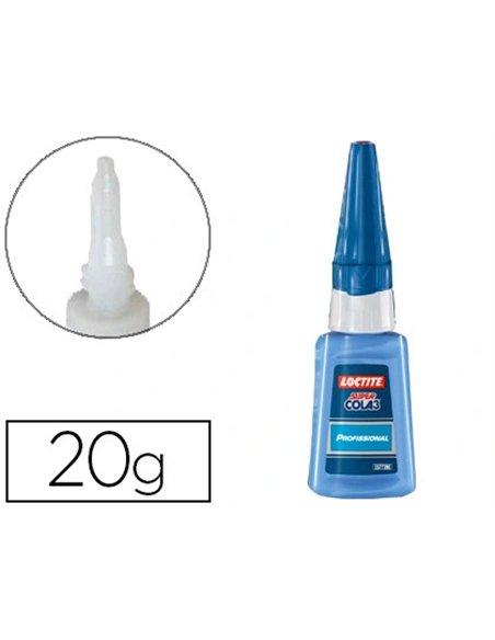 Colle rapide loctite super glue professionnelle format spécial usages intensifs longue conservation flacon 20g.