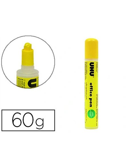 Colle uhu office pen liquide tranparente collage propre précis papier carton embout applicateur sans solvant stylo 60g.