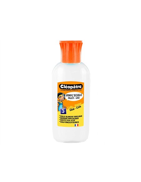 Colle vinylique cléopâtre blanche tous types travaux usage maison bureau nettoyage facile sans solvant flacon 100ml.