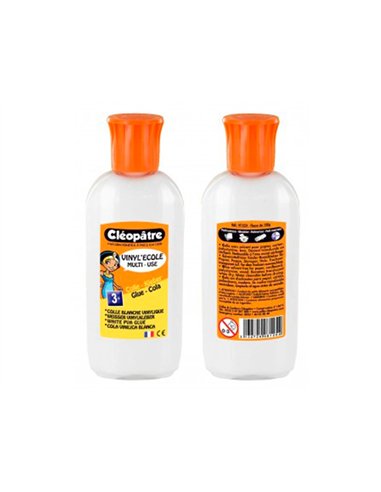 Colle vinylique cléopâtre blanche tous types travaux usage maison bureau nettoyage facile sans solvant flacon 100ml.