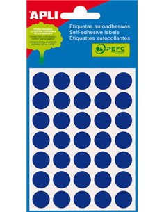 Mini sachet de 175 étiquettes rondes Apli Ø 13,0 mm - 5 feuilles de 35 étiquettes - Adhésif permanent - Convient pour écrire au 