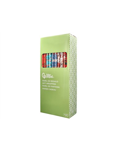 Papier cadeau liderpapel noel rouleau 0,70x2m 60g motifs assortis c-2024.