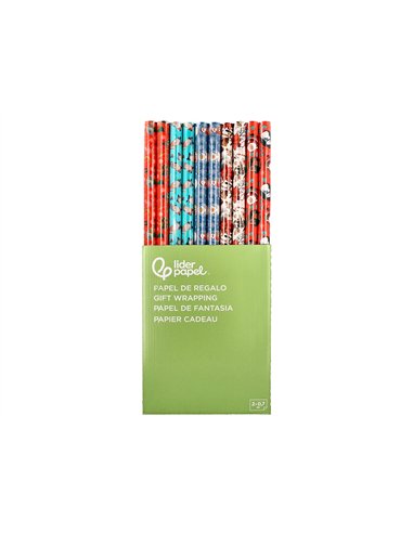 Papier cadeau liderpapel noel rouleau 0,70x2m 60g motifs assortis c-2024.