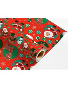 Papier cadeau liderpapel noel rouleau 0,70x2m 60g motifs assortis c-2024.