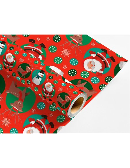 Papier cadeau liderpapel noel rouleau 0,70x2m 60g motifs assortis c-2024.