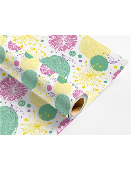 Papier cadeau liderpapel toute l'annee rouleau 0,70x2m 60g motifs assortis c-2024.